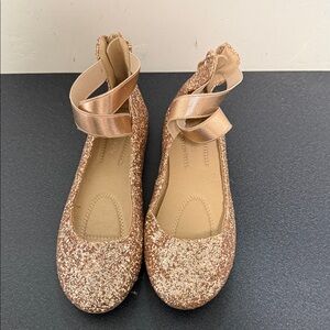 Bella Marie Rose Gold Glitter Flats
